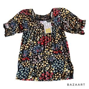 XXS LuLaRoe Lily Peasant Top | Cute florals | NWT